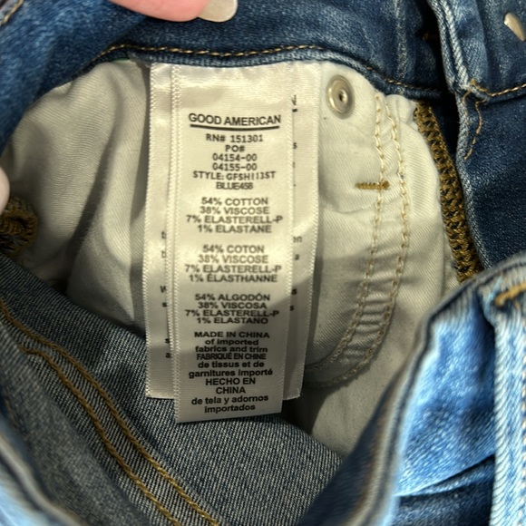 Good American Good Flare Ripped Split Hem Flare Jeans - size 4/27 - Picture 4 of 6